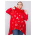 Red oversized sweatshirt with print