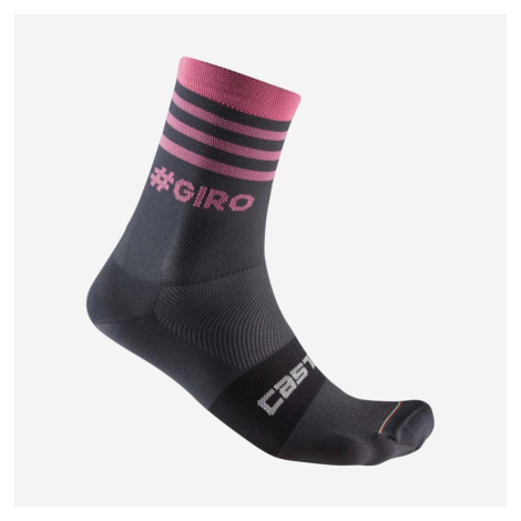 CASTELLI Cyklistické ponožky klasické - GIRO D'ITALIA 2024 - ružová/šedá