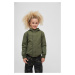 Children's windbreaker with front zipper olive