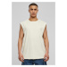 White sand sleeveless t-shirt with open brim