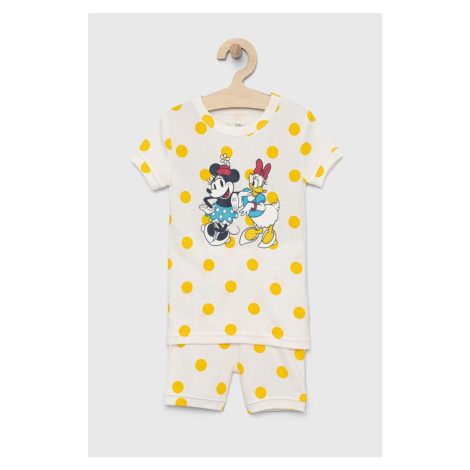Detské bavlnené pyžamo GAP x Disney žltá farba, vzorované