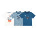 lupilu® Chlapčenské tričko, 3 kusy (biela/modrá)