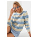 Bianco Lucci Women's Striped Crew Neck Sweater