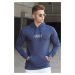 Madmext Navy Blue Printed Men's Sweatshirt 5305