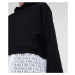 Mikina Karl Lagerfeld Monogram Lace Fabric Mix Sweat Čierna