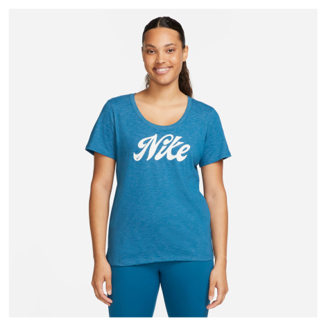 NIKE W NK DF Dám. tričko Tee Nike Script Farba: Tyrkysová