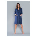 Megan 3/4 sleeve bathrobe - navy blue