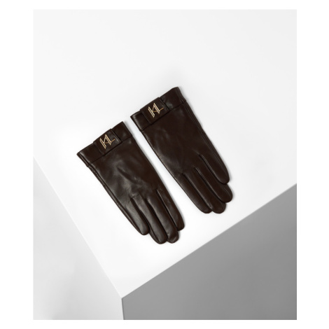 Rukavice Karl Lagerfeld K/Saddle Glove Hnedá