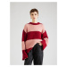 NA-KD Oversize sveter  ružová / tmavočervená