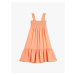 Koton Frilled Straps Midi Dress With Gipe Detail