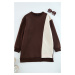 Trendyol Brown Oversize Color Blocked Sweatshirt