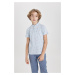 DEFACTO Boy's Judge Collar Patterned Pique Short Sleeve Polo T-Shirt