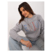 Grey insulated melange sweatshirt with print