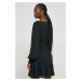 Šaty Abercrombie & Fitch čierna farba, mini, áčkový strih