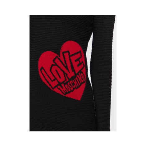 LOVE MOSCHINO Úpletové šaty WSE0810X A125 Čierna Regular Fit