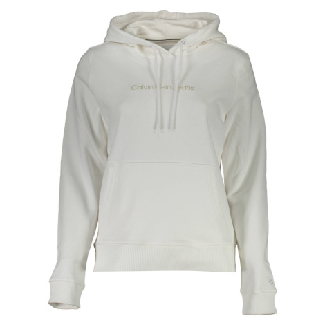 Biela mikina Calvin Klein s kapucňou