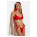 Trendyol Brazílsky Bikini Set s Červeným Balconette Tunelom