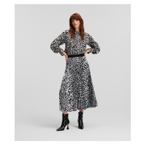 Sukňa Karl Lagerfeld Animal Print Pleated Skirt Karl Animal Aop White