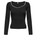 Only  ONLEMMA LS V-NECK PEARL KNT 15328014  Svetre Čierna