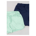 Detské bavlnené šortky zippy 2-pak zelená farba, jednofarebné, nastaviteľný pás