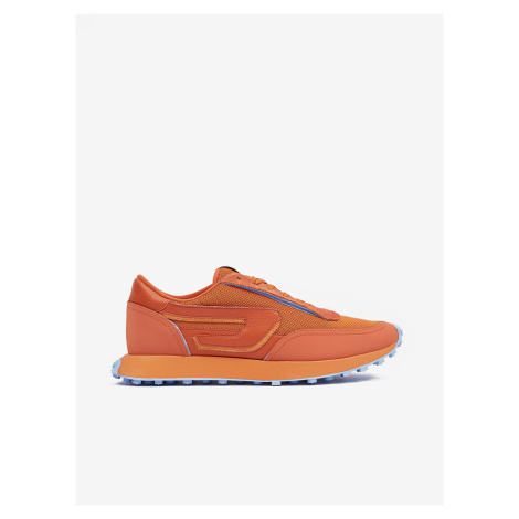 Men's Orange Sneakers with Leather Detail Diesel Racer - Men's