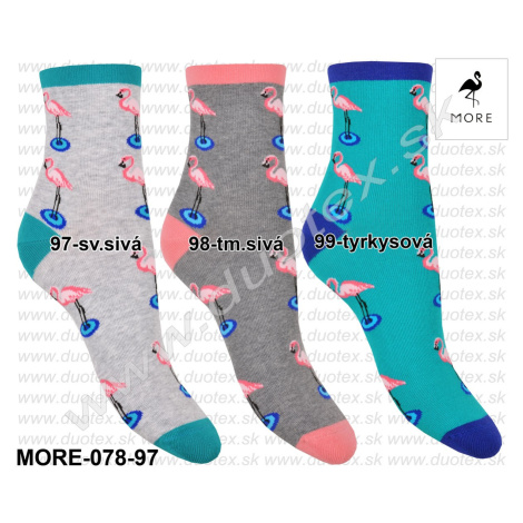 MORE Vzorované ponožky More-078-97 99-tyrkys