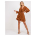 Karamelové volánikové šaty Winona -TW-SK-BI-0761.92-brown