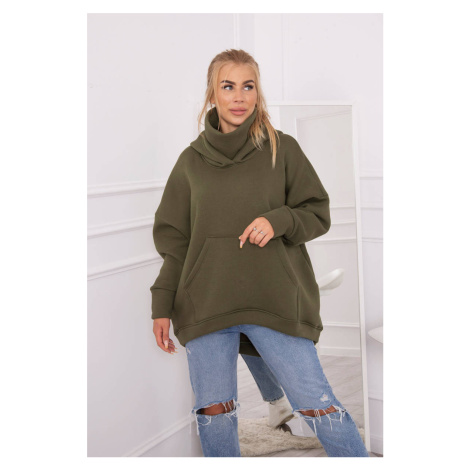 Oversize insulated sweatshirt in khaki color