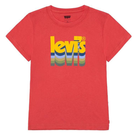 Detské bavlnené tričko Levi's červená farba, s potlačou Levi´s