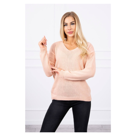 V-neck sweater powder pink