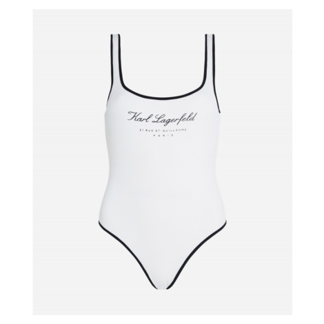 Plavky Karl Lagerfeld Hotel Karl Swimsuit Ivory