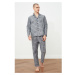 Trendyol Gray Plaid Woven Pyjama Set