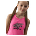 Dievčenské tielko 4F JUNIOR TSHIRT-4FJWSS24TTSHF1141-54N-PINK NEON