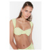 Trendyol Mint Textured Bikini Top