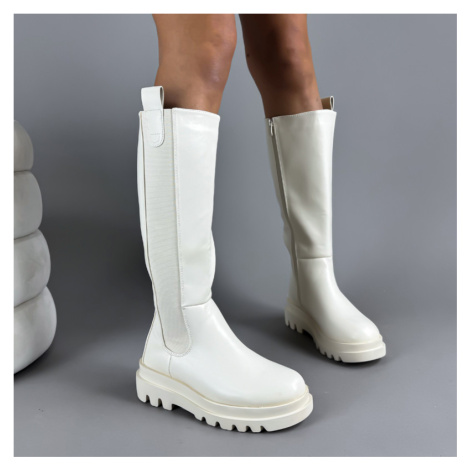 Béžové vysoké čižmy iMóda