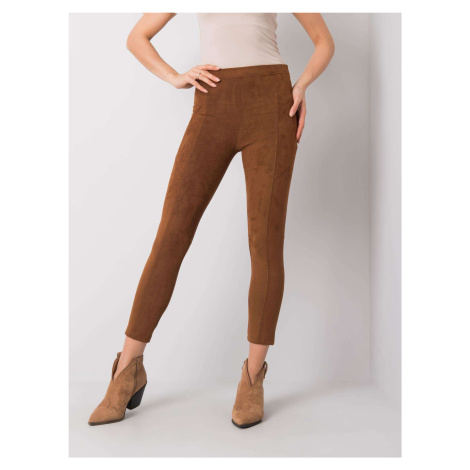 HNEDÉ DÁMSKE ELASTICKÉ LEGÍNY 217-SP-23189.41-BROWN Rue Paris