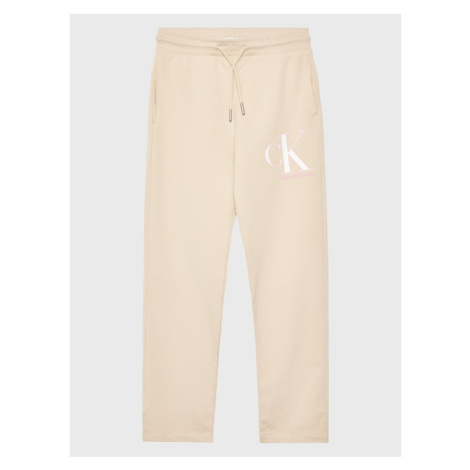 Calvin Klein Jeans Teplákové nohavice Monogram IG0IG01985 Béžová Regular Fit