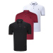 TRIPLE SET T8586 DEWBERRY MEN'S T-SHIRT-BLACK-WHITE-BURGUNDY