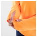 Detské bežecké tričko s dlhým rukávom s 1/2 zipsom Warm 100 hrejivé oranžové