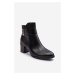 Women's leather ankle boots Black Starines