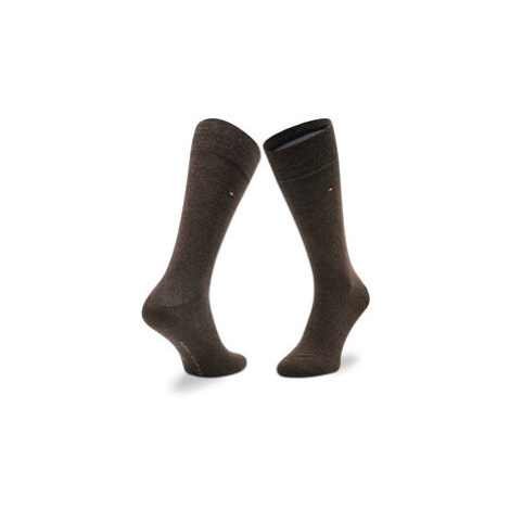 Tommy Hilfiger Súprava 2 párov vysokých pánskych ponožiek 371111778 Hnedá