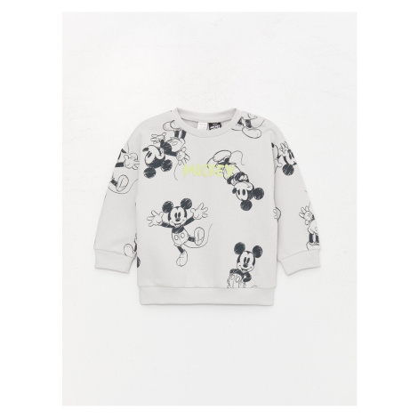 LC Waikiki Crew Neck Long Sleeve Mickey Mouse Printed Baby Boy Sweatshirt