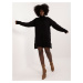 Black knitted dress with long sleeves