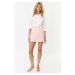 Trendyol Powder Double Breasted Woven Short Skirt