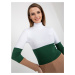 Tmavozeleno-biely dámsky rolák RV-BZ-8465-1.08P-white-dark green