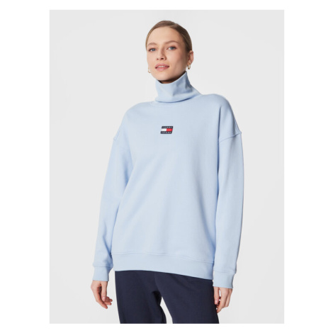 Tommy Jeans Mikina Badge DW0DW14855 Modrá Oversize Tommy Hilfiger