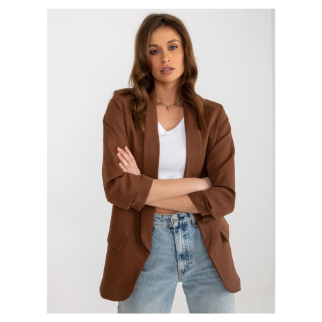 Women's dark brown lined jacket by Adela