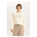 DEFACTO Relax Fit Crew Neck Printed Sweatshirt