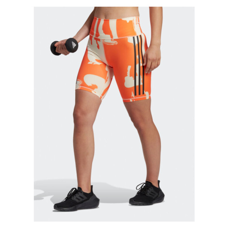 Adidas Cyklistické šortky THEBE MAGUGU HN6180 Oranžová Slim Fit