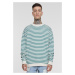 Men's Striped Crewneck Sweatshirt - White Sand/Green